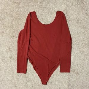 Charlotte Russe Burnt orange/ off red bodysuit